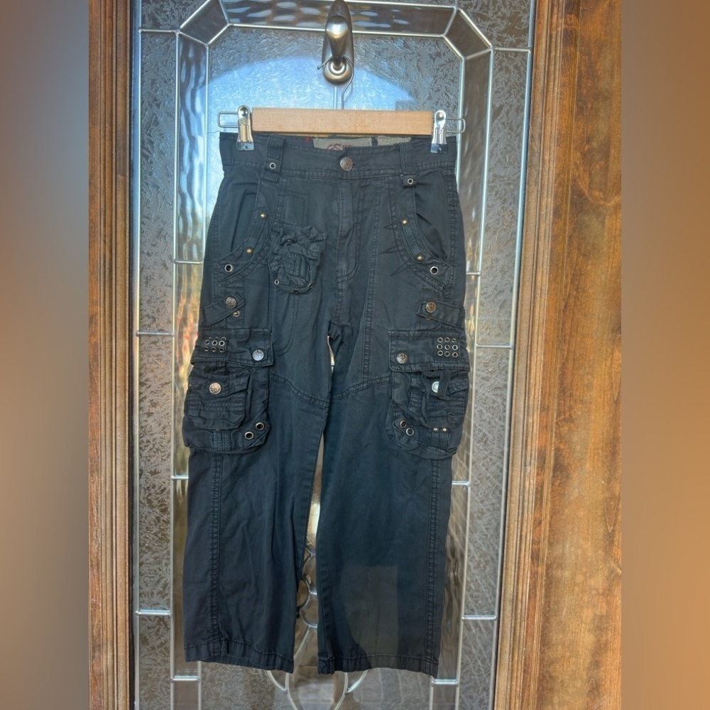 G-Star Dark Gray Cargo Pants with Button Accents